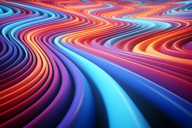 무료 사진 인공지능이 생성한 다채로운 곡선