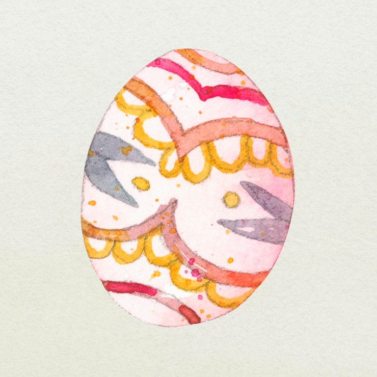 Free Photo colorful easter egg design element cute watercolor illustration