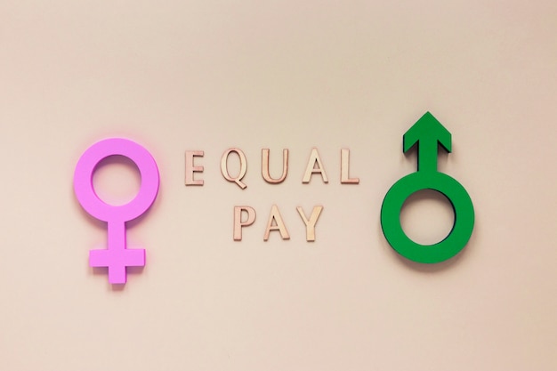 Colorful equal pay symbol concept