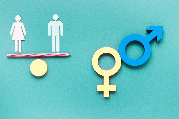 Colorful equal rights symbols concept