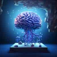 Free photo colorful fantastical depiction of the brain