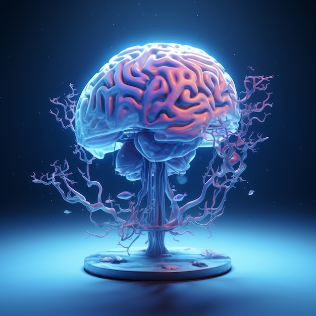 Free photo colorful fantastical depiction of the brain