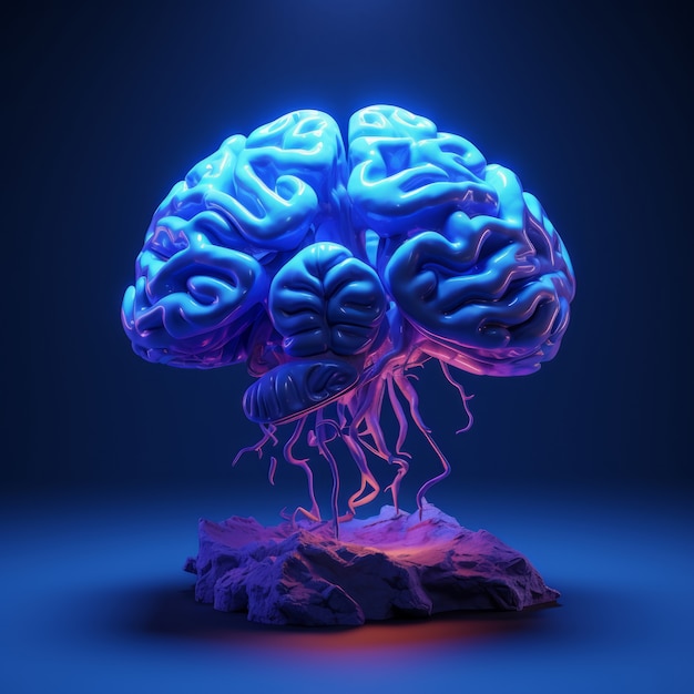 Free photo colorful fantastical depiction of the brain