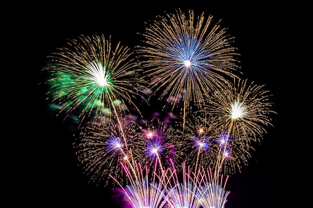 Colorful firework display