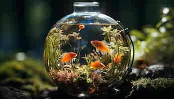 Free photo the colorful fish swim gracefully in the tranquil underwater garden generated by artificial intelligence