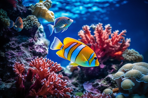 Colorful fish swimming underwater