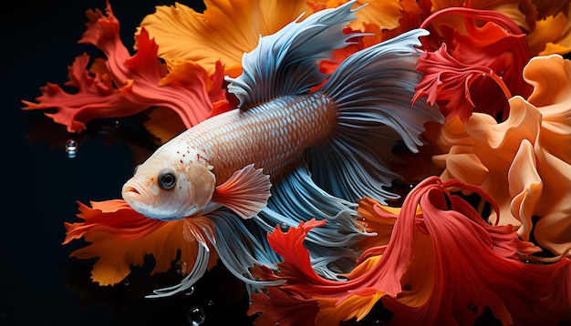 Free photo colorful fish swimming in vibrant underwater nature generated by ai