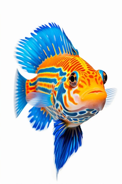 Free photo colorful fish with white background