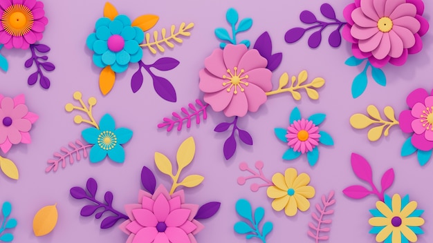 Colorful floral spring wallpaper