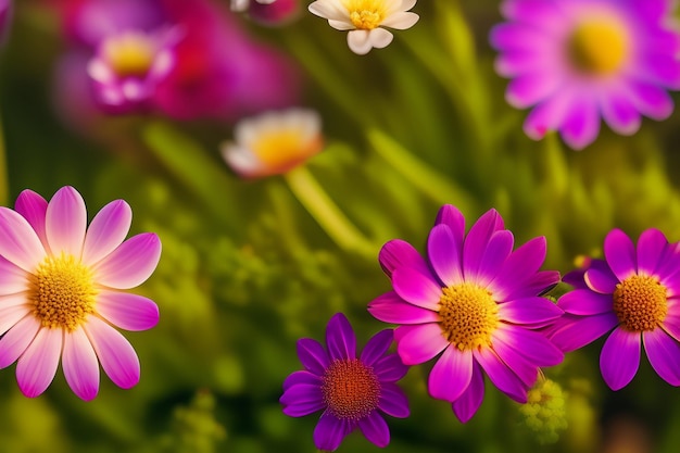 Foto gratuita un fiore colorato è in uno sfondo verde