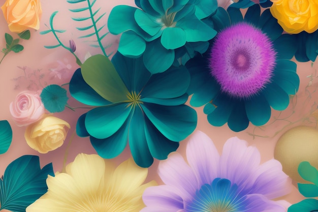 A colorful flower wallpaper that says'flower wallpaper'on it