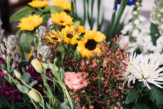 Colorful flowers in bunch