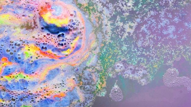 Colorful foam and gray water