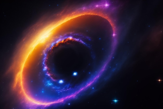 Foto gratuita una galassia colorata con un buco al centro