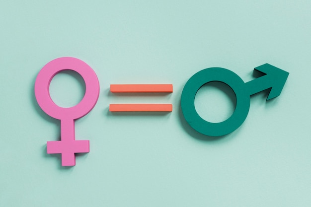 Colorful gender symbols for equal rights