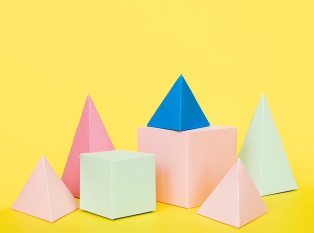 Colorful geometric paper objects