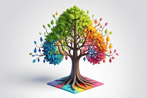 Free photo colorful geometric tree