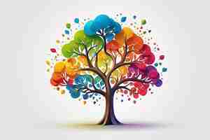 Free photo colorful geometric tree