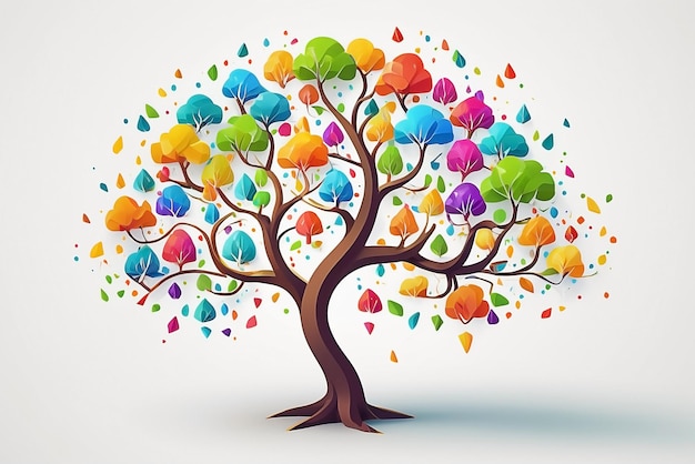 Free photo colorful geometric tree