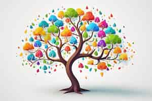 Free photo colorful geometric tree