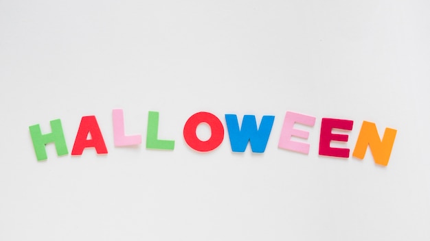 Colorful Halloween writing on white