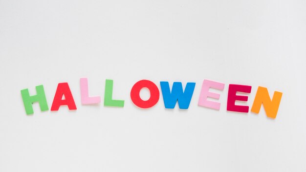 Colorful Halloween writing on white