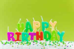 Free photo colorful happy birthday candles