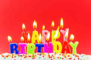 Free photo colorful happy birthday candles