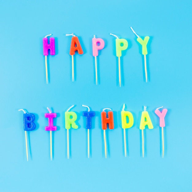 Free photo colorful happy birthday candles