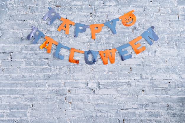 Free photo colorful happy halloween garland