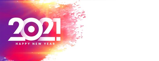 Colorful happy new year 2021 banner