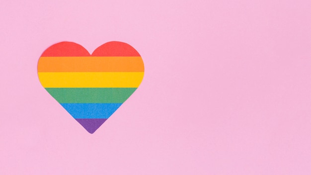 Colorful heart of lgbt icon