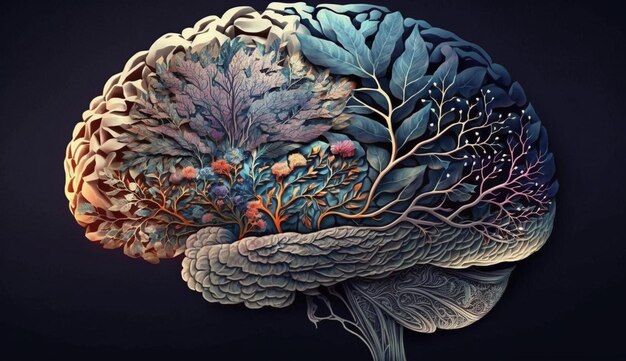 人間の脳のカラフルなイメージ。