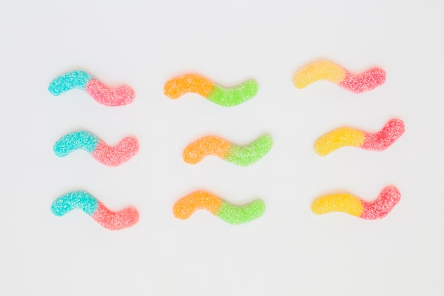 Free photo colorful jelly worms