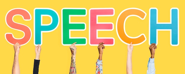무료 사진 단어 연설을 형성하는 다채로운 편지