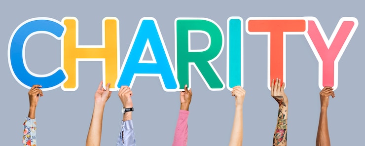 Free Photo colorful letters forming the word charity