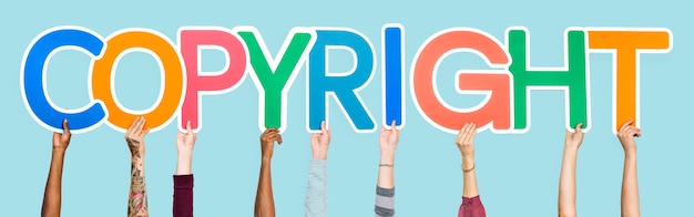 Colorful letters forming the word copyright