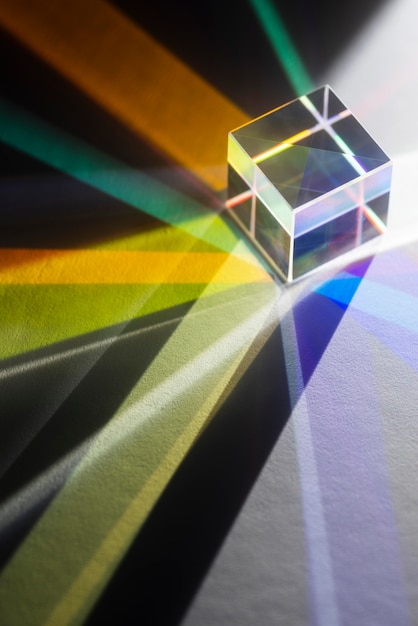 Foto gratuita riflessione di prismi di luce colorata