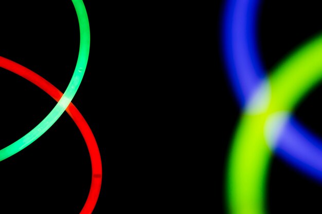 Colorful light tube on dark background