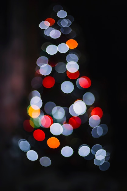 Free photo colorful lights on christmas three