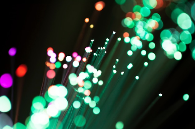 Colorful lights of optical fiber