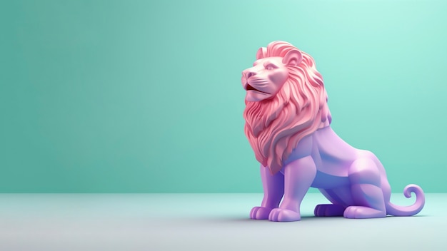 Colorful lion in studio