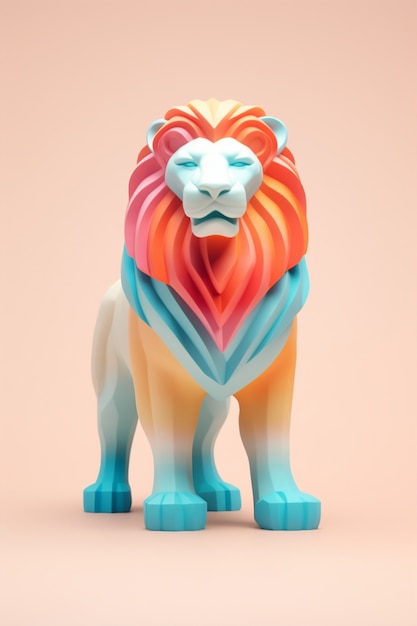 Colorful lion in studio