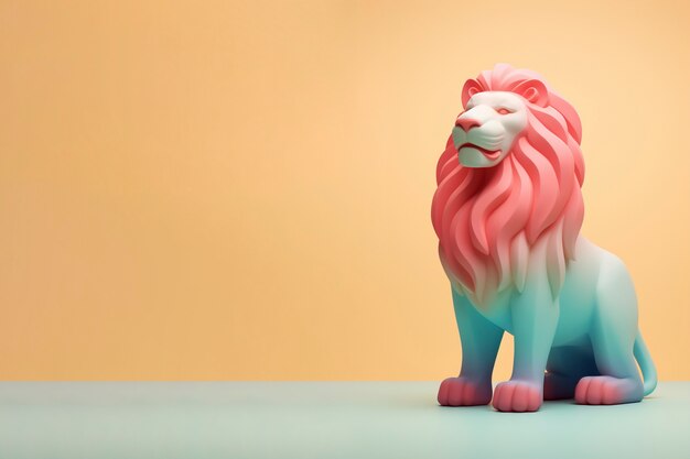 Colorful lion in studio