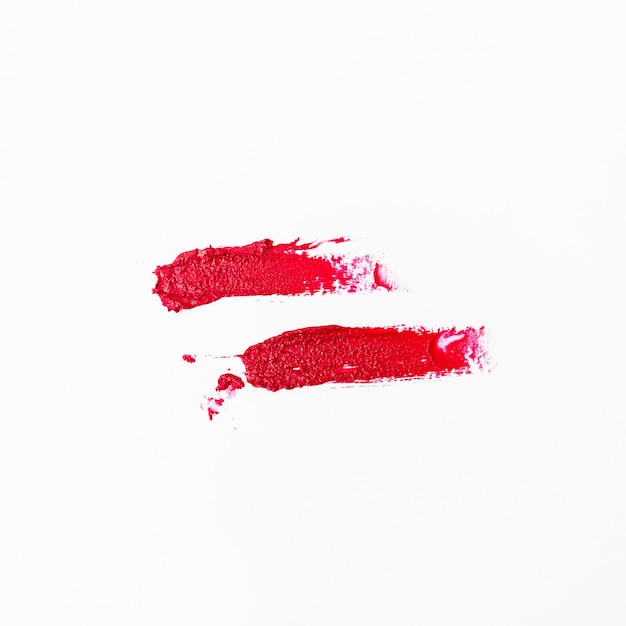 Colorful lipstick smudge