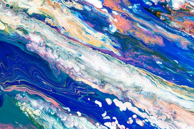 Красочный жидкий мрамор фон абстрактная плавная текстура экспериментальное искусство