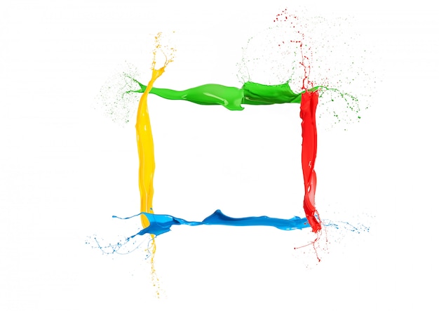 Colorful liquid paint splashes