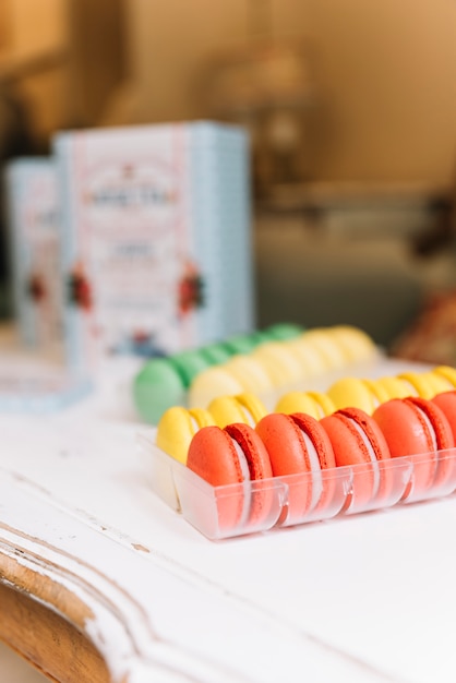 Colorful macaron tray