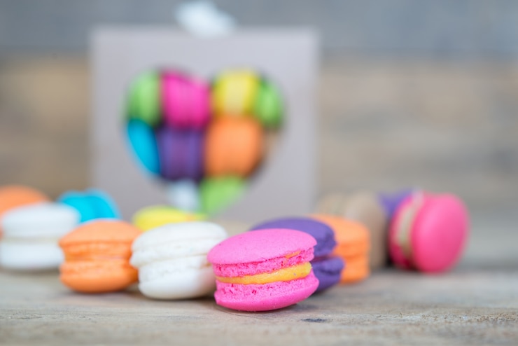Free Photo colorful macarons