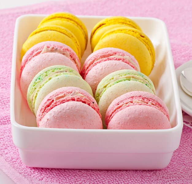 Free photo colorful macaroons